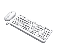 Teclado+Mouse combo inalámbrico NETMAK KB850 blanco y rosa - tienda online