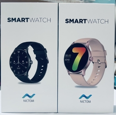 Reloj Smartwatch Nictom Nt16 REDONDO Malla Goma Resist. al Agua llamadas Bt color NEGRO o ROSA - tienda online