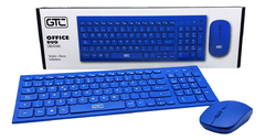 Kit Combo Teclado Y Mouse Inalambrico Gtc Cbg-026 Color azul y negro