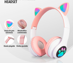 Auriculares Inalambricos Bluetooth Luces Orejas De Gato CAT LEGATUS LH-23 - comprar online