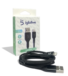 Cable 1mt USB a IPhone mallado datos y carga rápida IGLUFIVE - comprar online