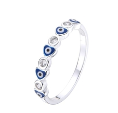 Anillo ojo turco azul con strass