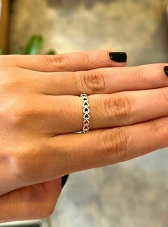 Anillo con strass de corazón