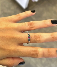 Anillo strass de colores