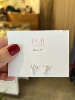 Aros libélula con strass blanco - comprar online