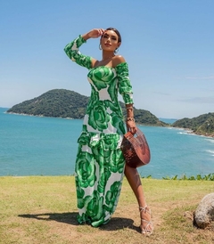Vestido Isis Manga Longa Elastex Verde