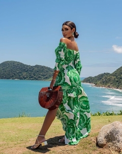 Vestido Isis Manga Longa Elastex Verde - comprar online