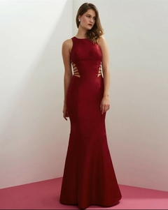Vestido Fibra Sintética Eliza Vermelho Aluguel