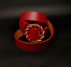 Cinto Couro Sintético Fran Vermelho - comprar online