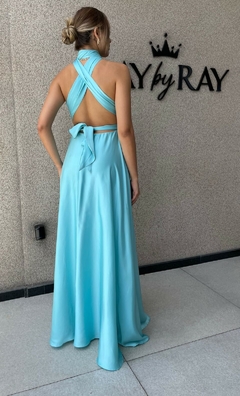 Vestido Longo Mil Formas Azul Aluguel - comprar online