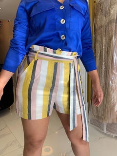 Shorts Curto Viscose Lurex Rosa Amarelo - comprar online