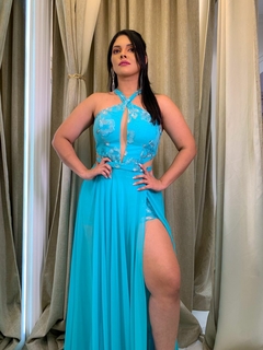 Vestido Muka Azul Aluguel - comprar online