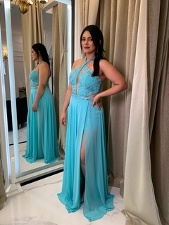 Vestido Muka Azul Aluguel