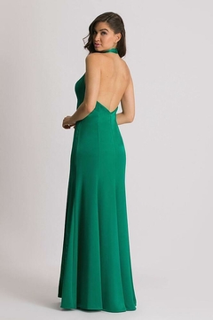 Vestido Longo Fenda Fill Verde Aluguel - comprar online