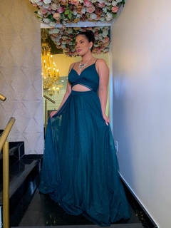 Vestido Tule Lila Verde Bandeira Aluguel