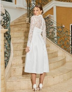 Vestido Midi Em Renda Com Cetim Bruna - comprar online