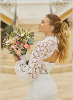 Vestido Midi Em Guipir Noivas na internet