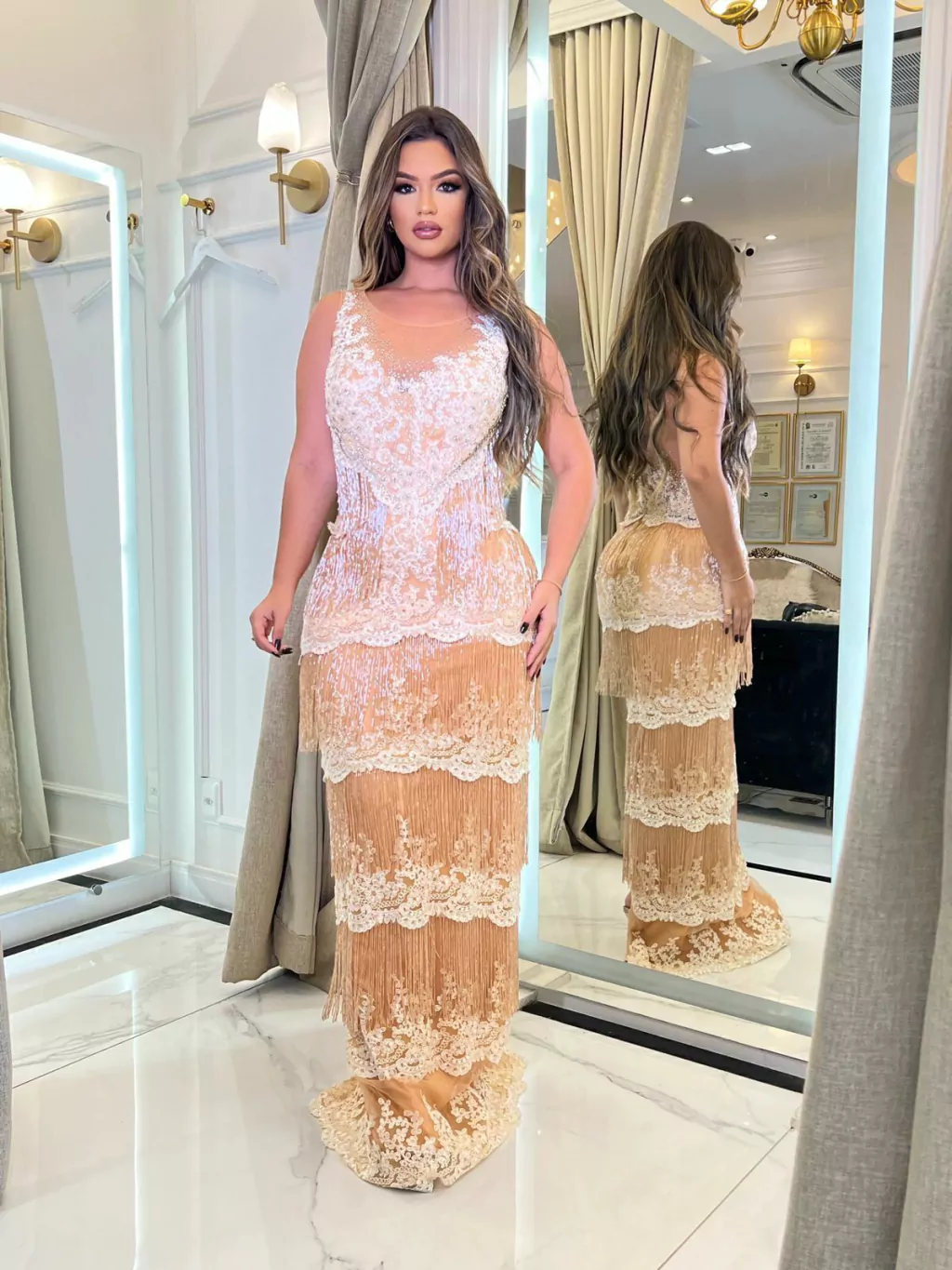 Vestido Franjas Scarllet Aluguel