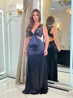 Vestido Longo Lunar Preto ( Aluguel )