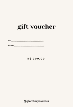 Gift Voucher R$ 200,00 na internet