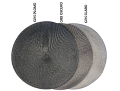 Individual Tejido Pvc Gris Oscuro - comprar online