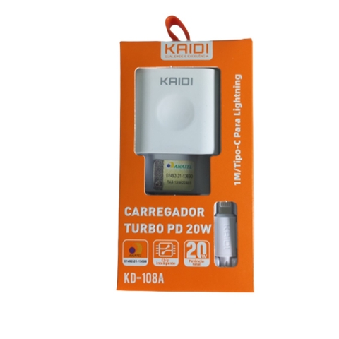 Carregador iPhone Turbo PD 20W KD-108A