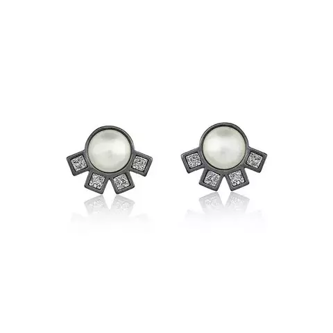 Brinco Blanc Small - RN Pérola e Drusa Metalizada