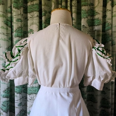 camisa vintage mangas hiper bufantes - M - loja online