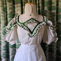camisa vintage mangas hiper bufantes - M na internet