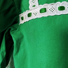 camisa verde mangas bufantes - M