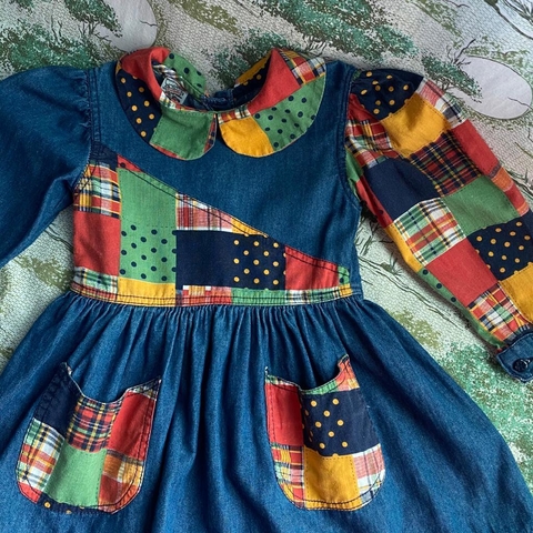 vestido jeans infantil vintage