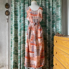 vestido mídi vintage 70's - G - Roupas, decoração e acessórios VINTAGE - Legado Brechó