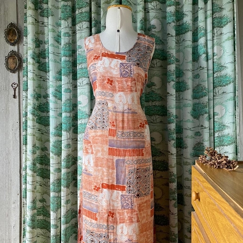 vestido mídi vintage 70's - G