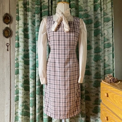 vestido xadrez dusty rose - P