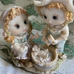bibelô vintage gêmeos camponeses - comprar online