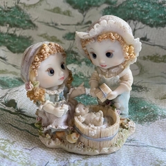 bibelô vintage gêmeos camponeses
