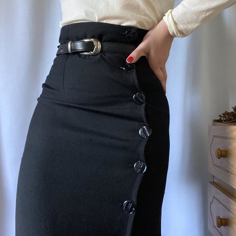 saia mídi de botões vintage - 36