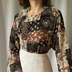 blusa portrait flowers - M - comprar online