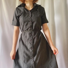 vestido mídi risca de giz - M - Roupas, decoração e acessórios VINTAGE - Legado Brechó