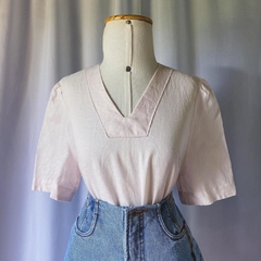 blusa em rami rosa bebê - P/M - Roupas, decoração e acessórios VINTAGE - Legado Brechó