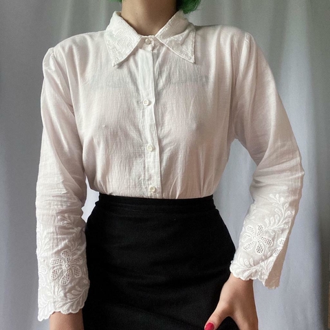 camisa branca retrô - M