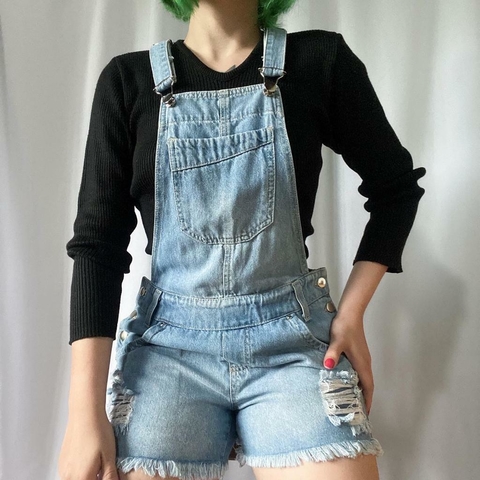 jardineira jeans - 40