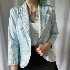 blazer em cetim brocado - M