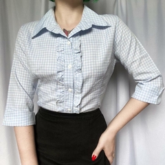 camisa xadrez baby blue - M - comprar online