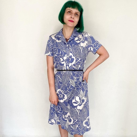 vestido mídi anos 70 - M/G