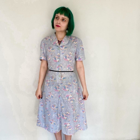 vestido mídi vintage - G