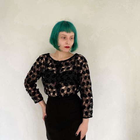 camisa vintage veludo devoré - M