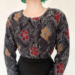 blusa manga longa floral - M/G - comprar online