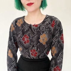 blusa manga longa floral - M/G