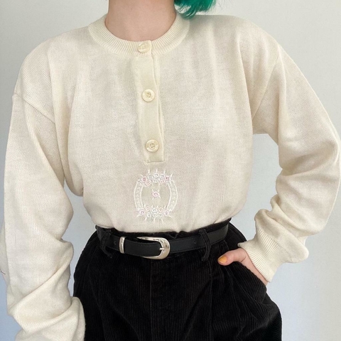 sueter vintage bordado - P ao G